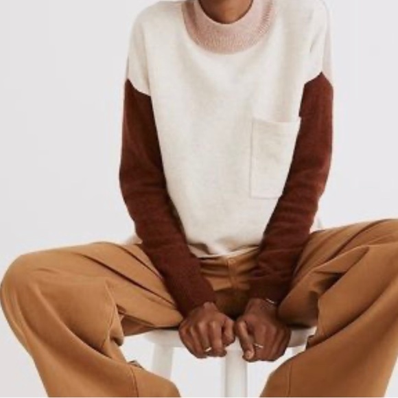 Madewell Colorblock Mockneck Sweater - Picture 2 of 12